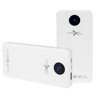 Power Bank EPN10 10000mAh Extreme Style 3xUSB usb QC / usb Typ C / lightning biały