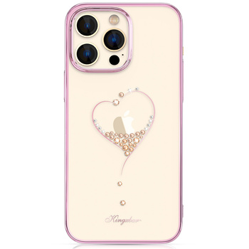 Etui KINGXBAR iPhone 14 Pro z kryształami Swarovskiego Wish różowe