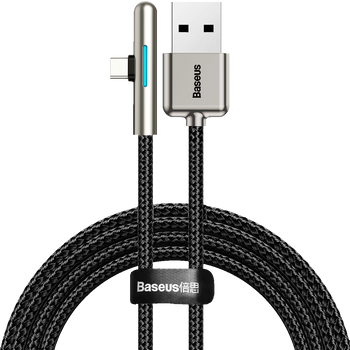 Baseus kabel Iridescent usb typ C / kątowy płaski / Huawei Super Charge / 40W 100cm czarny