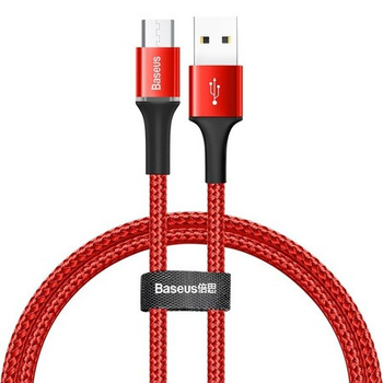 Baseus kabel Halo micro usb 0,5m 3A czerwony z podświetleniem led