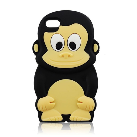 Futerał silikonowy 3D iPhone 5 Małpka czarna