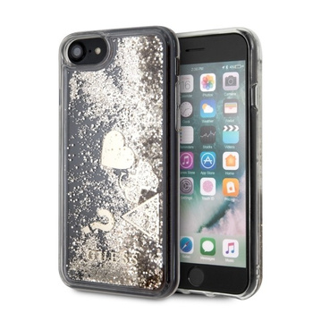 Etui Guess iPhone 7/8 gold hard case Glitter Hearts GUHCI8GLHFLGO