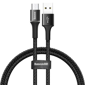 Baseus kabel Halo micro usb 1m 3A czarny z podświetleniem led