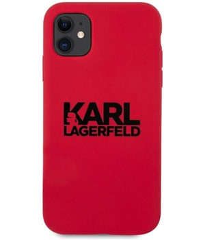 Etui Karl Lagerfeld iPhone 11 czerwony Silicone Ikonik Outline KLHCN61SLKLRE
