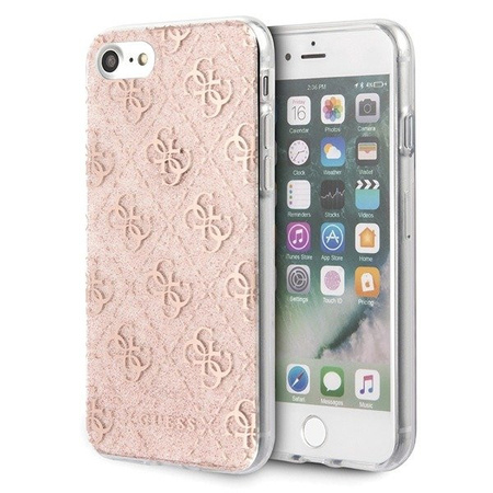 Etui Guess iPhone 7/8/SE 2020 różowy hard case 4G Glitter GUHCI8PCU4GLPI