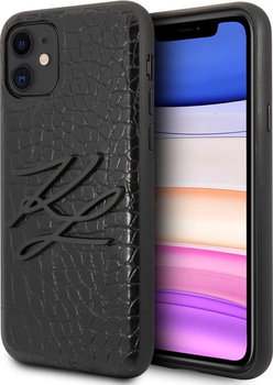 Etui Karl Lagerfeld iPhone 11 czarny hard case Croco Karl Lagerfeld KLHCN61CRKBK