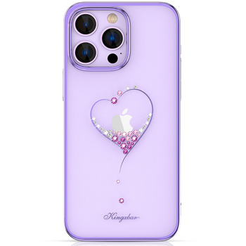 Etui KINGXBAR iPhone 14 z kryształami Swarovskiego Wish fioletowe