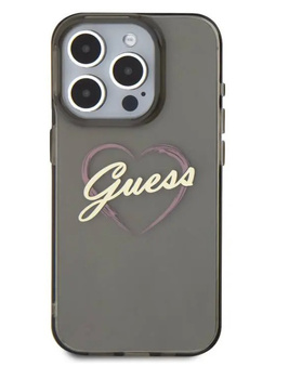 Etui Guess iPhone 16 6.1" czarny IML Heart GUHCP16SHCHGSPK