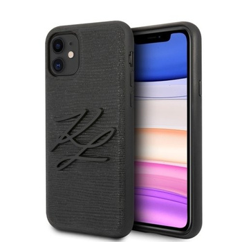 Etui Karl Lagerfeld iPhone 11 czarny hard case Lizart KLHCN61TJKBK