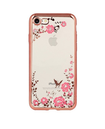 Etui Flower Huawei P30 Lite złoty róż
