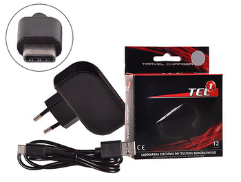 Ładowarka sieciowa micro usb TYP-C 2A+ odpinany kabel Tel1