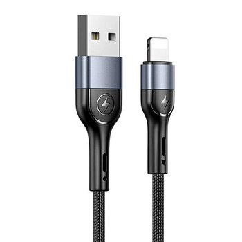 USAMS kabel pleciony iPhone - lightning czarny 100cm 2A