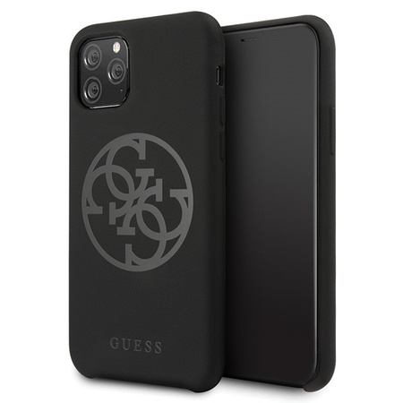 Etui Guess iPhone 11 Pro czarny hard case Silicone 4G Tone On Tone GUHCN58LS4GBK