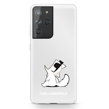 Etui Karl Lagerfeld Samsung S21 Ultra hard case transparent Choupette Fun KLHCS21LCFNRC