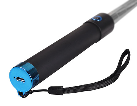 Uchwyt SELFIE PREMIUM niebieski z pilotem w rączce - bluetooth