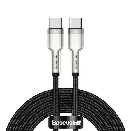 Baseus kabel Cafule Metal nylonowy 2xusb Typ C  Power Delivery czarny 2m 100W
