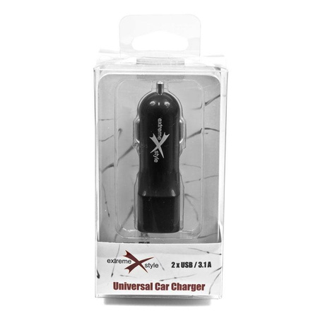 Adapter samochodowy USB 3,1A 2xUSB eXtreme czarny