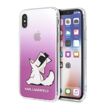 Etui Karl Lagerfeld iPhone X/Xs hard case różowy Choupette Fun KLHCPXCFNRCPI