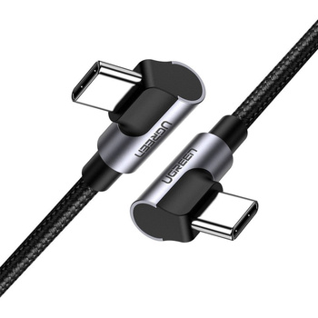 Ugreen kabel obustronnie kątowy 2xusb typ C  Power Delivery szary 100cm
