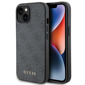 Etui Guess iPhone 15 Plus 6.7" szary hard case 4G Metal Gold Logo GUHCP15MG4GFGR