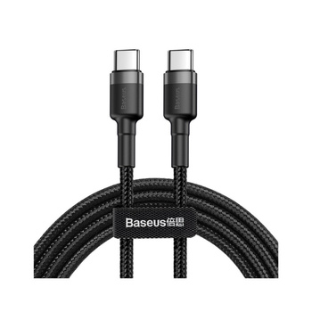 Baseus kabel Cafule nylonowy 2xusb typ C Power Delivery czarno-szary 100W 200cm