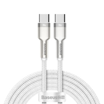 Baseus kabel Cafule Metal nylonowy 2xusb Typ C  Power Delivery biały 2m 100W