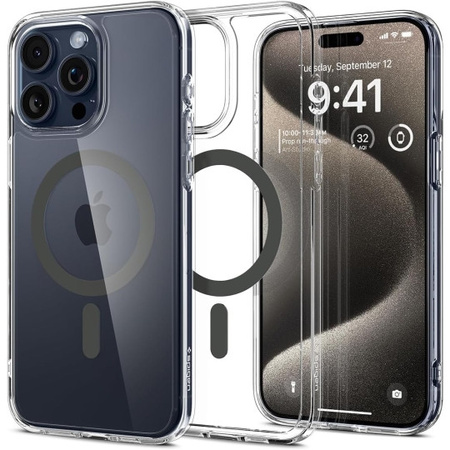 Spigen Ultra Hybrid z MagSage iPhone 15 Pro Max Graphite