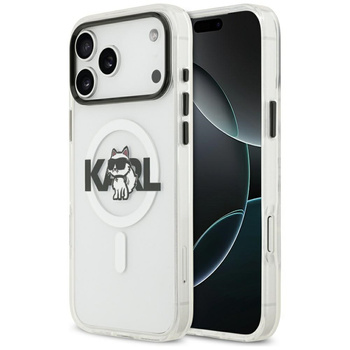 Etui Karl Lagerfeld iPhone 17 Pro transparent IML Choupette Sketch Logo z MagSafe KLHMP17LHGCHGKBT