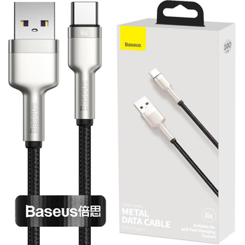 Baseus kabel Cafule Metal nylonowy usb Typ C czarny 100cm 66W