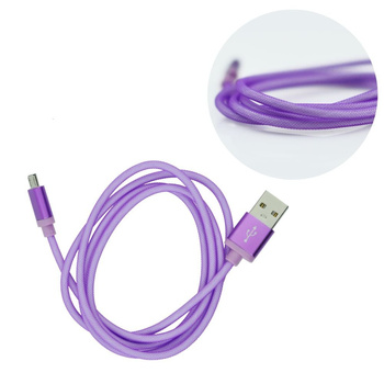 Kabel micro usb CA-101 metal fioletowy