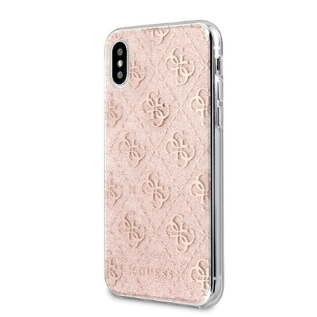 Etui Guess iPhone X/Xs różowe hard case 4G Glitter GUHCPXPCU4GLPI
