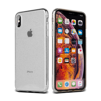 Etui Glitter Clear iPhone 16 Plus srebrne