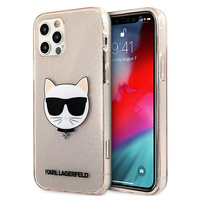 Etui Karl Lagerfeld iPhone 12 Pro Max 6.7" złoty hard case Glitter Choupette KLHCP12LCHTUGLGO