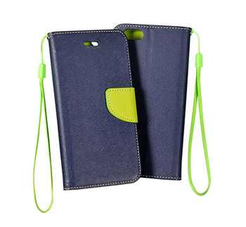 Kabura Book Fancy Samsung S7 Edge + granatowo-limonkowa