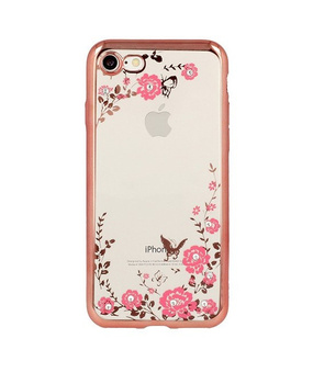 Etui Flower Huawei P30 Lite złoty róż