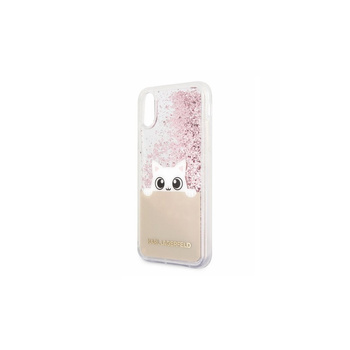 Etui Karl Lagerfeld iPhone X Liquid Glitter różowy KLHCPXPABGFU