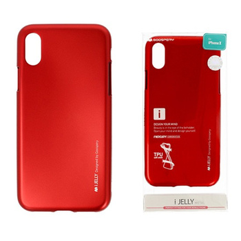 Etui Mercury i-Jelly iPhone 7 4,7" czerwone / bez wycięcia na logo