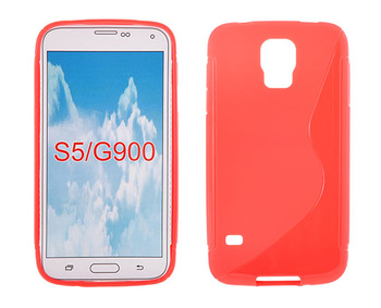 Futerał Back Case Samsung Galaxy S5 wzór S czerwony