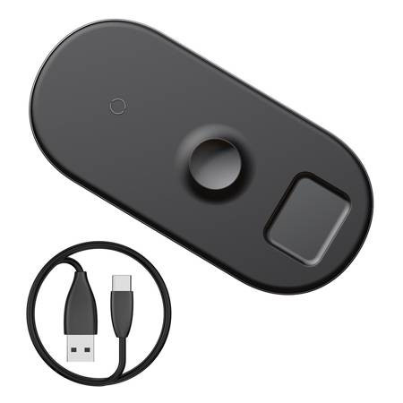 Baseus ładowarka indukcyjna 3w1 18W czarna