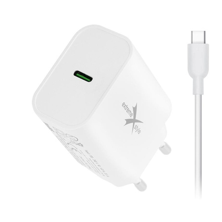 Ładowarka sieciowa usb Typ C 35W + kabel usb typ C-C eXtreme biała