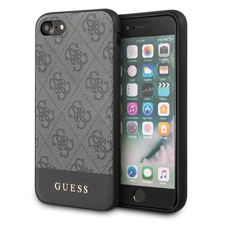 Etui Guess iPhone 7/8/SE2 szary hard case 4G Stripe Collection GUHCI8G4LGR