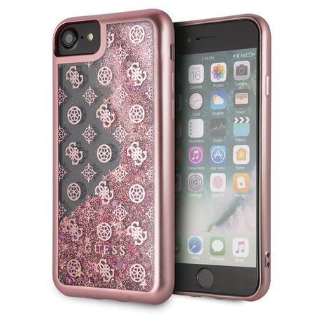 Etui Guess iPhone 7/8 różowy hard case 4G Peony Liquid Glitter GUHCI8PEOLGPI