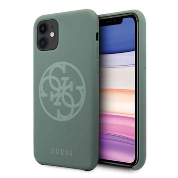 Etui Guess iPhone 11 khaki hard case Silicone 4G Tone On Tone GUHCN61LS4GKA