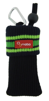 Skarpeta Mobo czarna + zielony pasek