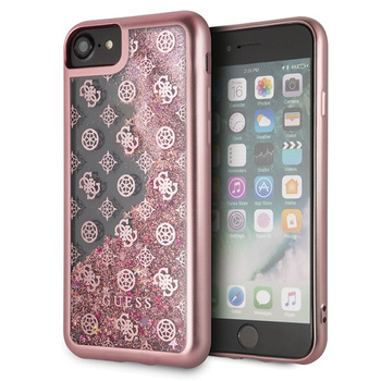 Etui Guess iPhone 7/8 różowy hard case 4G Peony Liquid Glitter GUHCI8PEOLGPI