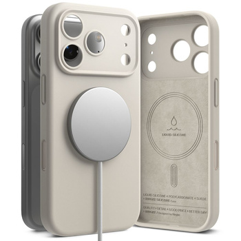 Ringke Silicone z magsafe iPhone 17 Pro Max stone