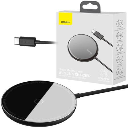 Baseus ładowarka indukcyjna Simple Magnetic 15W czarna