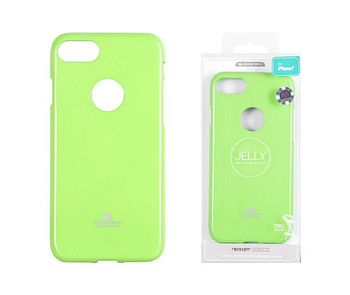 Etui Mercury Jelly iPhone 7 limonka / z wycięciem na logo