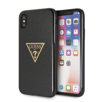 Etui Guess iPhone X/Xs czarne hard case Glitter Triangle  GUHCPXSGTLBK