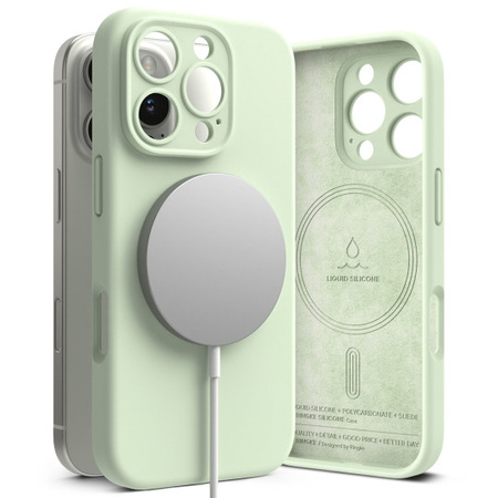 Ringke Silicone z magsafe iPhone 16 Pro soft mint